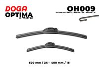 DOGA OH009 - Lado de montaje: lado del conductor<br>Tipo de escobilla: Escobillas con arco<br>Lado de montaje: delante<br>Longitud [mm]: 600<br>Longitud [pulgada]: 24<br>