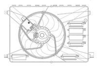 DOGA EFO077 - Equipamiento de vehículo: para vehículos con climatizador<br>Tensión [V]: 12<br>Potencia nominal [W]: 280<br>Diámetro [mm]: 370<br>Artículo complementario / información complementaria 2: con bastidor radiador (armazón)<br>