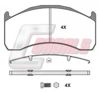 BREMSI BP7332 - Sistema de frenos: MERITOR<br>Lado de montaje: Eje delantero<br>Lado de montaje: Eje trasero<br>Altura [mm]: 99,5<br>Longitud [mm]: 216<br>Espesor [mm]: 29<br>Número de WVA: 29173<br>Número de WVA: 29203<br>