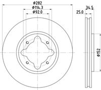 HELLA PAGID 8DD 355 104-971 - Disco de freno