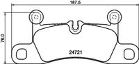 HELLA PAGID 8DB355015101 - para diámetro disco de freno [mm]: 330<br>no para el numero PR: 2EH<br>Longitud [mm]: 187,4<br>Ancho [mm]: 76<br>Homologación: ECE R90 Approved<br>Lado de montaje: Eje trasero<br>Espesor/grosor 1 [mm]: 17<br>Contacto avisador de desgaste: preparado para indicador desgaste<br>Peso [kg]: 2,23<br>