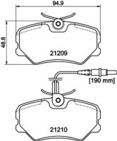 HELLA PAGID 8DB355017741 - Lado de montaje: Eje trasero<br>Ancho [mm]: 87<br>Altura [mm]: 53<br>Espesor [mm]: 15,2<br>Contacto avisador de desgaste: no preparado para indicador de desgaste<br>Artículo complementario / información complementaria 2: con tornillos pinza freno<br>Número de WVA: 23554<br>Sistema de frenos: Lucas<br>Peso [kg]: 0,91<br>Nº de información técnica: T5022<br>