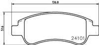 HELLA PAGID 8DB355011521 - para diámetro disco de freno [mm]: 266<br>Longitud [mm]: 137<br>Ancho [mm]: 51<br>Homologación: ECE R90 Approved<br>Lado de montaje: Eje delantero<br>Espesor/grosor 1 [mm]: 17,8<br>Contacto avisador de desgaste: excl. contacto de avisador de desgaste<br>Peso [kg]: 1,1<br>Artículo complementario / información complementaria 2: con material de fijación<br>