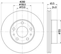 HELLA PAGID 8DD355132141 - Disco de freno - PRO