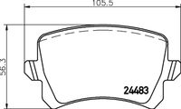 HELLA PAGID 8DB355025331 - Lado de montaje: Eje delantero<br>Número de PR: 1ZG<br>Número de PR: 1ZM<br>Ancho 1 [mm]: 155,4<br>Ancho 2 [mm]: 155,1<br>Altura 1 [mm]: 71,5<br>Altura 2 [mm]: 66<br>Espesor [mm]: 20,3<br>Contacto avisador de desgaste: con contacto de aviso de desgaste incorporado<br>Número de indicadores de desgaste [por eje]: 1<br>Número de WVA: 24696<br>Sistema de frenos: Teves<br>Peso [kg]: 2,1<br>Nº de información técnica: T2498<br>