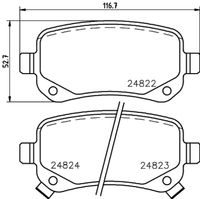 HELLA PAGID 8DB355014331 - Lado de montaje: Eje delantero<br>para diámetro disco de freno [mm]: 302<br>Ancho [mm]: 146,4<br>Altura [mm]: 63,4<br>Espesor [mm]: 18,8<br>Contacto avisador de desgaste: con avisador acústico de desgaste<br>Número de indicadores de desgaste [por eje]: 2<br>Número de WVA: 24604<br>Sistema de frenos: Bosch<br>Peso [kg]: 1,1<br>Nº de información técnica: T1815<br>