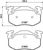 HELLA PAGID 8DB 355 019-221 - Juego de pastillas de freno