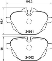 HELLA PAGID 8DB355013921 - para espesor de disco [mm]: 36<br>para diámetro disco de freno [mm]: 348<br>Longitud [mm]: 192,2<br>Longitud [mm]: 193<br>Ancho [mm]: 79,3<br>Homologación: ECE R90 Approved<br>Lado de montaje: Eje delantero<br>Espesor/grosor 1 [mm]: 20<br>Espesor/grosor 1 [mm]: 19<br>Contacto avisador de desgaste: preparado para indicador desgaste<br>Peso [kg]: 2,7<br>