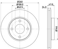 HELLA PAGID 8DD355103371 - Disco de freno - PRO