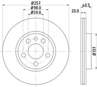 HELLA PAGID 8DD355105621 - Disco de freno