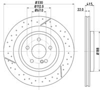 HELLA PAGID 8DD355126441 - Disco de freno - PRO High Carbon