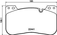 HELLA PAGID 8DB355025991 - Longitud [mm]: 116,1<br>Ancho [mm]: 74,8<br>Ancho [mm]: 80,7<br>Homologación: ECE R90 Approved<br>Lado de montaje: Eje trasero<br>Espesor/grosor 1 [mm]: 17,3<br>Contacto avisador de desgaste: preparado para indicador desgaste<br>Peso [kg]: 1,930<br>Artículo complementario / información complementaria 2: con material de fijación<br>