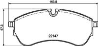 HELLA PAGID 8DB355032921 - para diámetro disco de freno [mm]: 303<br>Número de PR: 1LC<br>Longitud [mm]: 177,4<br>Ancho [mm]: 74,5<br>Homologación: ECE R90 Approved<br>Lado de montaje: Eje delantero<br>Espesor/grosor 1 [mm]: 19<br>Contacto avisador de desgaste: preparado para indicador desgaste<br>Peso [kg]: 3,348<br>Artículo complementario / información complementaria 2: con material de fijación<br>