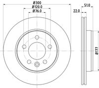 HELLA PAGID 8DD355125571 - Lado de montaje: Eje delantero<br>Número de PR: 1LA<br>Número de PR: 1LB<br>Tipo de disco de frenos: ventilación interna<br>Diámetro exterior [mm]: 303<br>Espesor de disco de frenos [mm]: 28<br>Altura [mm]: 70,3<br>Espesor mínimo [mm]: 25<br>Superficie: revestido<br>Diámetro interior [mm]: 165,3<br>corona de agujeros - Ø [mm]: 120<br>Diámetro de centrado [mm]: 76<br>Diseño/cantidad de taladros: 05/06<br>Diámetro de orificio para perno de rueda [mm]: 16,5<br>Artículo complementario / información complementaria 2: sin buje de rueda<br>Artículo complementario / información complementaria 2: sin cojinete rueda<br>Artículo complementario / información complementaria 2: sin perno de sujeción de rueda<br>Peso [kg]: 9,5<br>Nº de información técnica: 55884PRO<br>