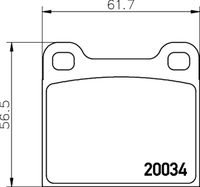 HELLA PAGID 8DB355007021 - Lado de montaje: Eje delantero<br>Código FMSI: D31-7255<br>Homologación: E1 90R-011094/504<br>Número de WVA: 20755<br>Sistema de frenos: Continental<br>Artículo complementario / información complementaria 2: Chapa antichirridos<br>Artículo complementario/Información complementaria: sin accesorios<br>Material del forro de fricción: Orgánico<br>Contacto avisador de desgaste: no preparado para indicador de desgaste<br>Ancho 1 [mm]: 61<br>Ancho 2 [mm]: 61,8<br>Altura 1 [mm]: 56,5<br>Altura 2 [mm]: 56,5<br>Espesor/grosor 1 [mm]: 14,5<br>Espesor/grosor 2 [mm]: 14,5<br>