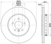 HELLA PAGID 8DD355123231 - Disco de freno - PRO High Carbon