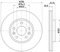 HELLA PAGID 8DD355131871 - Disco de freno - PRO