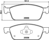 HELLA PAGID 8DB355025511 - Lado de montaje: Eje delantero<br>Carga útil: para carga útil aumentada<br>Vehículo especial: no para taxis<br>Ancho [mm]: 180,1<br>Altura [mm]: 65,4<br>Espesor [mm]: 17,9<br>Contacto avisador de desgaste: no preparado para indicador de desgaste<br>Número de WVA: 25736<br>Sistema de frenos: Teves<br>Peso [kg]: 2,32<br>Nº de información técnica: T2262<br>