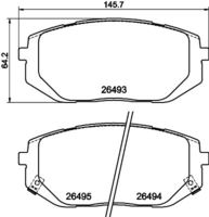 HELLA PAGID 8DB355043641 - Lado de montaje: Eje trasero<br>Equipamiento de vehículo: para vehículos con freno de estacionamiento electrónico<br>Ancho [mm]: 102<br>Altura [mm]: 44,3<br>Espesor [mm]: 17,4<br>Contacto avisador de desgaste: con avisador acústico de desgaste<br>Artículo complementario/Información complementaria: con accesorios<br>Número de WVA: 26487<br>Sistema de frenos: ZF<br>Peso [kg]: 0,96<br>Nº de información técnica: T2933<br>