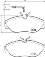 HELLA PAGID 8DB355018891 - Lado de montaje: Eje delantero<br>año construcción hasta: 08/2001<br>Modelo de conector: Conector plano<br>Carga útil [kg]: 1800<br>Ancho [mm]: 160,3<br>Altura [mm]: 64,4<br>Espesor [mm]: 19,7<br>Contacto avisador de desgaste: con contacto de aviso de desgaste incorporado<br>Artículo complementario / información complementaria 2: con tornillos pinza freno<br>Número de WVA: 23603<br>Sistema de frenos: Lucas<br>Nº de información técnica: T5159<br>