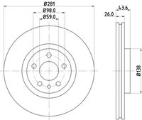 HELLA PAGID 8DD355104451 - Disco de freno - PRO