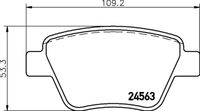 HELLA PAGID 8DB355014021 - Lado de montaje: Eje trasero<br>Número de PR: 1KZ<br>Ancho [mm]: 105,5<br>Altura [mm]: 55,9<br>Espesor [mm]: 17,2<br>Contacto avisador de desgaste: preparado para indicador desgaste<br>Artículo complementario / información complementaria 2: con tornillos pinza freno<br>Artículo complementario/Información complementaria: con accesorios<br>Número de WVA: 23914<br>Sistema de frenos: Lucas<br>Peso [kg]: 1,15<br>Nº de información técnica: T1377<br>