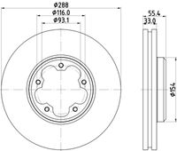 HELLA PAGID 8DD 355 133-161 - Disco de freno