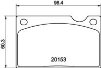 HELLA PAGID 8DB355018391 - Lado de montaje: Eje trasero<br>Restricción de fabricante: Teves<br>Ancho [mm]: 61,9<br>Altura [mm]: 56,5<br>Espesor [mm]: 15<br>Contacto avisador de desgaste: no preparado para indicador de desgaste<br>Número de WVA: 20755<br>Sistema de frenos: Teves<br>Peso [kg]: 0,7<br>Nº de información técnica: T1184<br>