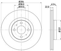 HELLA PAGID 8DD355102391 - Disco de freno - PRO