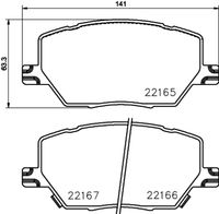 HELLA PAGID 8DB355024711 - Lado de montaje: Eje delantero<br>Restricción de fabricante: Teves<br>Ancho [mm]: 155,3<br>Altura 1 [mm]: 59,2<br>Altura 2 [mm]: 64,7<br>Espesor [mm]: 18,6<br>Contacto avisador de desgaste: con avisador acústico de desgaste<br>Número de indicadores de desgaste [por eje]: 2<br>Número de WVA: 22240<br>Sistema de frenos: Teves<br>Peso [kg]: 1,72<br>Nº de información técnica: T2445<br>