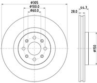 HELLA PAGID 8DD355120951 - Disco de freno - PRO