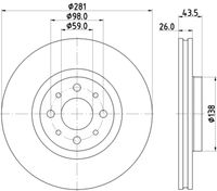 HELLA PAGID 8DD355134971 - Disco de freno - PRO