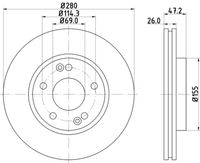 HELLA PAGID 8DD355118151 - Disco de freno - PRO