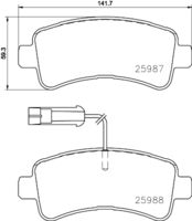 HELLA PAGID 8DB355024871 - Lado de montaje: Eje trasero<br>Código de carga útil: 12Q<br>Tipo de vehículo: 500<br>Código de carga útil: Carga útil pesada<br>Código de carga útil: 16Q<br>Ancho [mm]: 137,1<br>Altura [mm]: 48,8<br>Espesor [mm]: 18,8<br>Contacto avisador de desgaste: con contacto de aviso de desgaste incorporado<br>Número de indicadores de desgaste [por eje]: 2<br>Artículo complementario / información complementaria 2: con tornillos pinza freno<br>Artículo complementario/Información complementaria: con accesorios<br>Número de WVA: 24465<br>Sistema de frenos: Bosch<br>Peso [kg]: 1,47<br>Nº de información técnica: T2443<br>