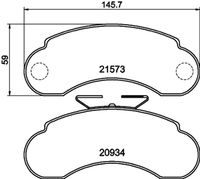 HELLA PAGID 8DB 355 019-101 - Juego de pastillas de freno