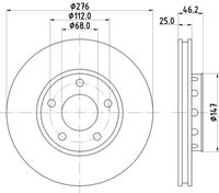 HELLA PAGID 8DD 355 101-361 - Disco de freno