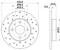 HELLA PAGID 8DD355134891 - Disco de freno - PRO