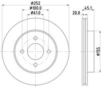 HELLA PAGID 8DD355112961 - Disco de freno