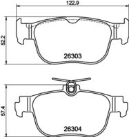 HELLA PAGID 8DB355040981 - Lado de montaje: Eje trasero<br>Número de PR: 1KF<br>Número de PR: 1KJ<br>Número de PR: 1KY<br>Número de PR: 1KZ<br>Ancho [mm]: 123<br>Altura 1 [mm]: 57,7<br>Altura 2 [mm]: 55,7<br>Espesor [mm]: 16<br>Contacto avisador de desgaste: no preparado para indicador de desgaste<br>Artículo complementario/Información complementaria: con accesorios<br>Número de WVA: 26206<br>Sistema de frenos: ATE<br>Peso [kg]: 1,25<br>Nº de información técnica: T2903<br>