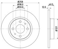 HELLA PAGID 8DD355101621 - Disco de freno - PRO