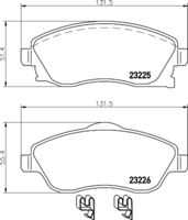 HELLA PAGID 8DB355018511 - Longitud [mm]: 131,5<br>Ancho [mm]: 52,8<br>Ancho [mm]: 55,4<br>Homologación: ECE R90 Approved<br>Lado de montaje: Eje delantero<br>Espesor/grosor 1 [mm]: 16<br>Contacto avisador de desgaste: con avisador acústico de desgaste<br>Peso [kg]: 1,25<br>Artículo complementario / información complementaria 2: con material de fijación<br>