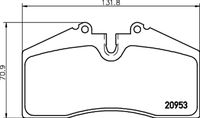 HELLA PAGID 8DB355007701 - Lado de montaje: Eje trasero<br>Lado de montaje: Eje delantero<br>Longitud [mm]: 131,8<br>Ancho [mm]: 70,7<br>Espesor/grosor 1 [mm]: 17,2<br>Contacto avisador de desgaste: preparado para indicador desgaste<br>Peso [kg]: 2,002<br>