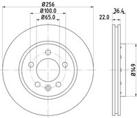 HELLA PAGID 8DD 355 106-751 - Disco de freno