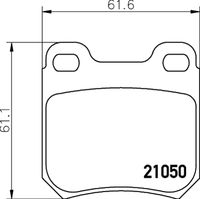 HELLA PAGID 8DB355007381 - Longitud [mm]: 61,5<br>Ancho [mm]: 61<br>Homologación: ECE R90 Approved<br>Lado de montaje: Eje trasero<br>Espesor/grosor 1 [mm]: 17,3<br>Peso [kg]: 0,797<br>