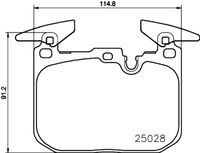 HELLA PAGID 8DB355021271 - Lado de montaje: Eje trasero<br>Suspensión: para vehículos sin técnica M<br>Frenos: no para vehículos con frenos reforzados<br>Nº art. de accesorio recomendado: 8DK 355 252-351<br>Ancho [mm]: 123,2<br>Altura 1 [mm]: 44,1<br>Altura 2 [mm]: 45,2<br>Espesor [mm]: 17,2<br>Contacto avisador de desgaste: preparado para indicador desgaste<br>Número de WVA: 25307<br>Sistema de frenos: Teves<br>Peso [kg]: 0,8<br>Nº de información técnica: T3138<br>