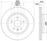 HELLA PAGID 8DD355132751 - Disco de freno - PRO