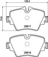 HELLA PAGID 8DB355023131 - Lado de montaje: Eje trasero<br>Nº art. de accesorio recomendado: 8DK 355 252-621<br>Ancho [mm]: 123,2<br>Altura 1 [mm]: 47,8<br>Altura 2 [mm]: 46,2<br>Espesor [mm]: 16,2<br>Contacto avisador de desgaste: preparado para indicador desgaste<br>Número de WVA: 25331<br>Sistema de frenos: Teves<br>Peso [kg]: 0,9<br>Nº de información técnica: T2399<br>