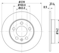 HELLA PAGID 8DD355107461 - Disco de freno - PRO