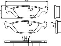 HELLA PAGID 8DB355006041 - Longitud [mm]: 95<br>Ancho [mm]: 52,1<br>Homologación: ECE R90 Approved<br>Lado de montaje: Eje delantero<br>Espesor/grosor 1 [mm]: 17<br>Contacto avisador de desgaste: preparado para indicador desgaste<br>Peso [kg]: 1,102<br>