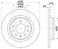 HELLA PAGID 8DD355122201 - Disco de freno - PRO